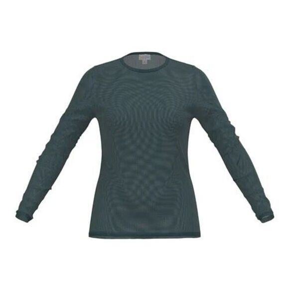 LuLaRoe Medium Green May Long Sleeve Mesh Top - Picture 1 of 4